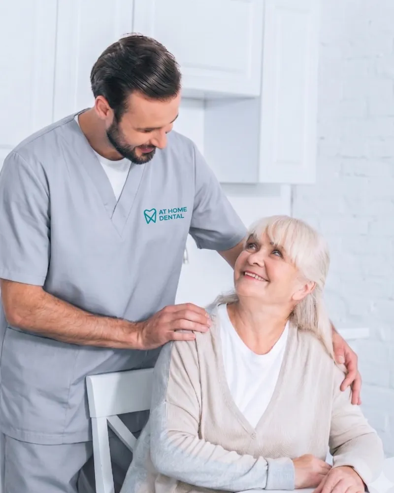 A senior woman receiving a dental check-up